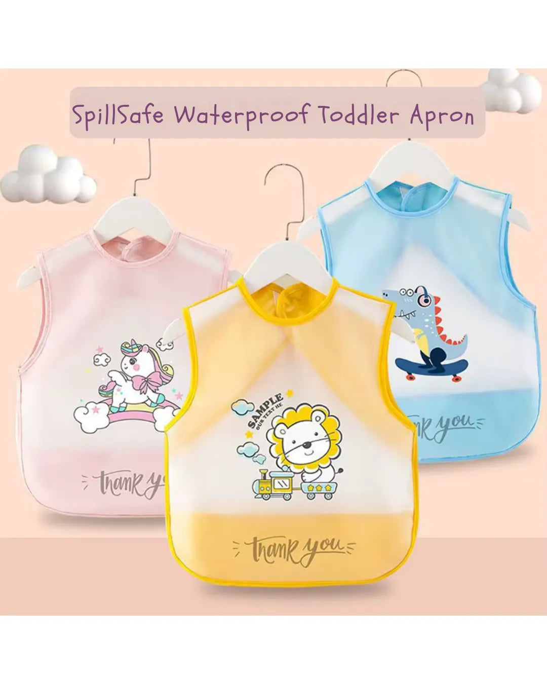 Waterproof Baby Bib Apron for Toddlers | Easy-Clean Feeding Apron