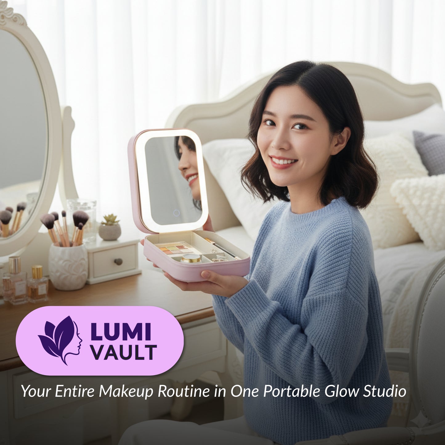 LumiVault™ Makeup Box-Organizer