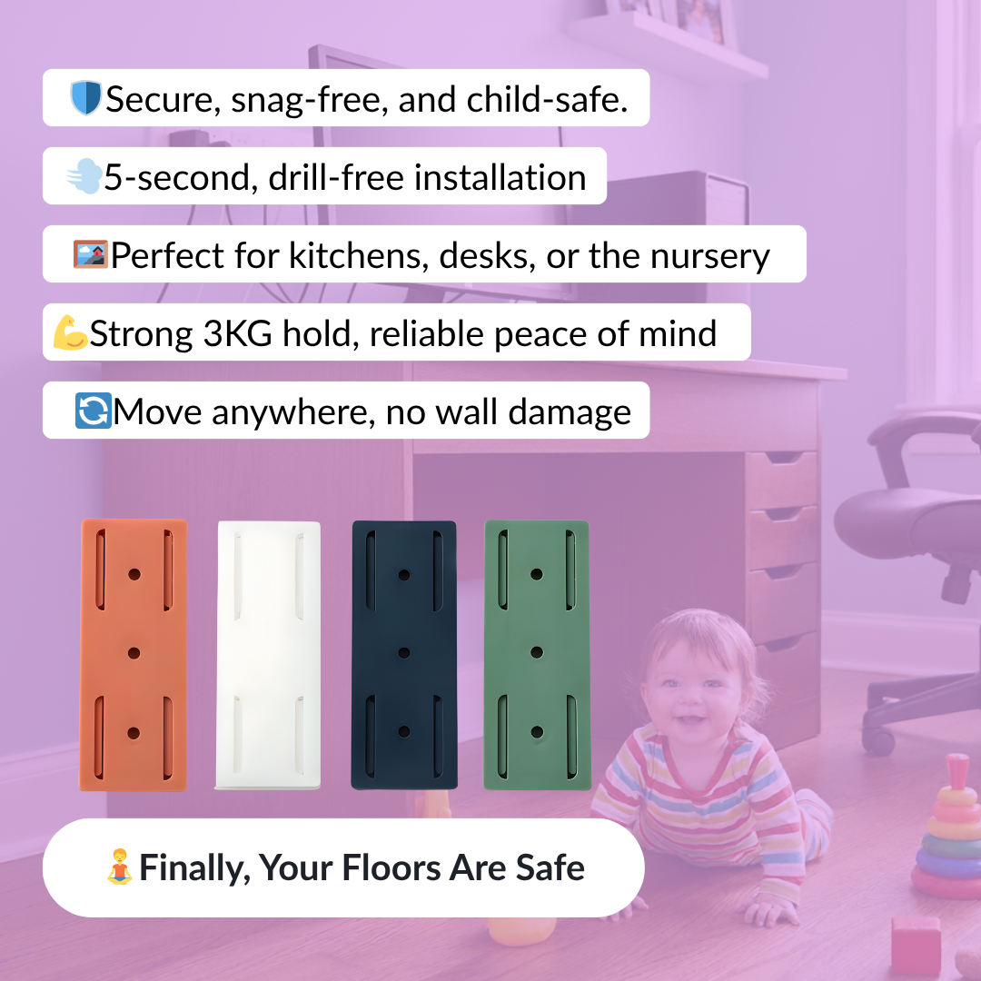 SafeMount Adhesive Wall Socket Holder