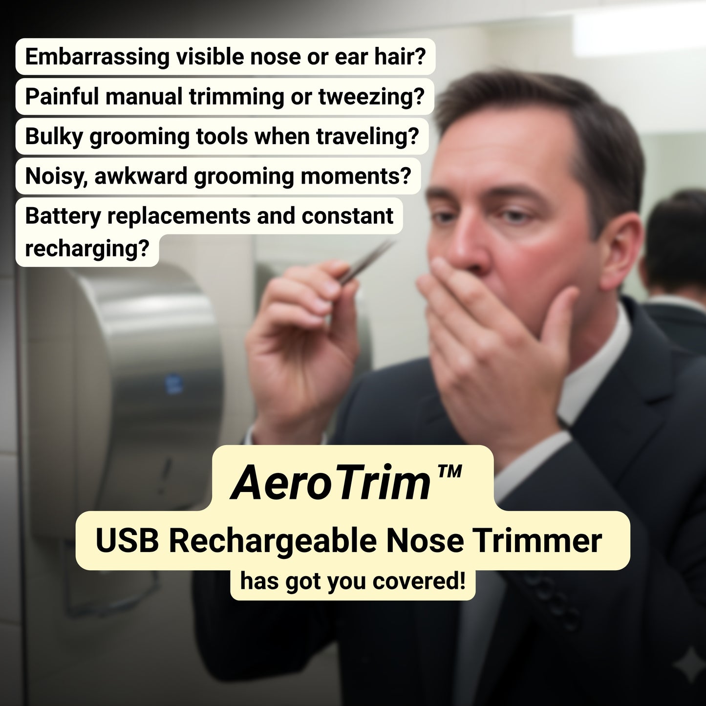 AeroTrim™- USB Rechargeable Nose Hair Trimmer
