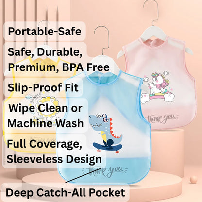 Waterproof Baby Bib Apron for Toddlers | Easy-Clean Feeding Apron