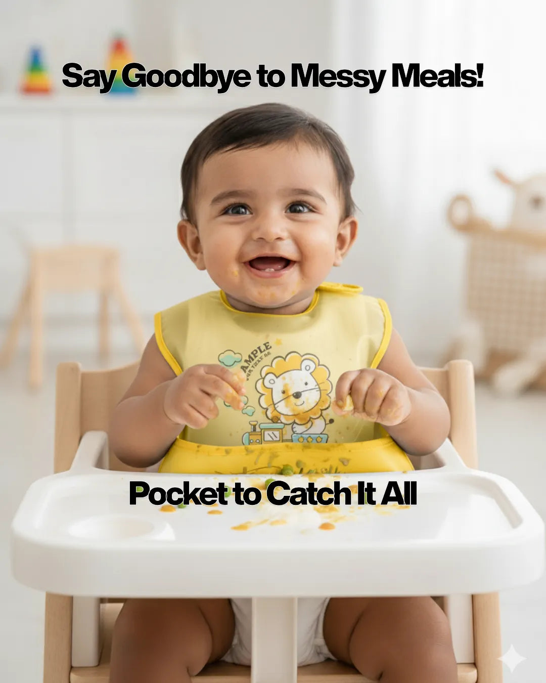 Waterproof Baby Bib Apron for Toddlers | Easy-Clean Feeding Apron